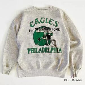 Philadelphia Eagles 88 Nfc Champions Crewneck Sweatshirt Vtg Va110